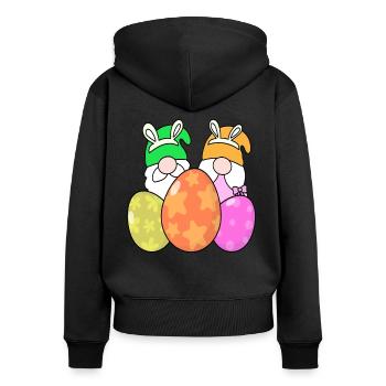Oeufs de Pâques Pâques - Sweat à capuche zippé Premium bio Femme - noir - Dos - Julia (174cm)