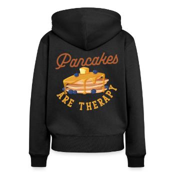 Pancake Lover Kids Pancakes Are - Women's Premium Organic Zip Hoodie - black - Back - Julia (174cm)