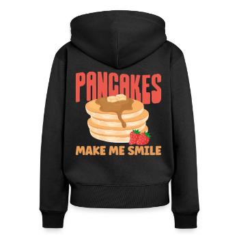 Pancake Lover Kids Pancakes Make - Women's Premium Organic Zip Hoodie - black - Back - Julia (174cm)