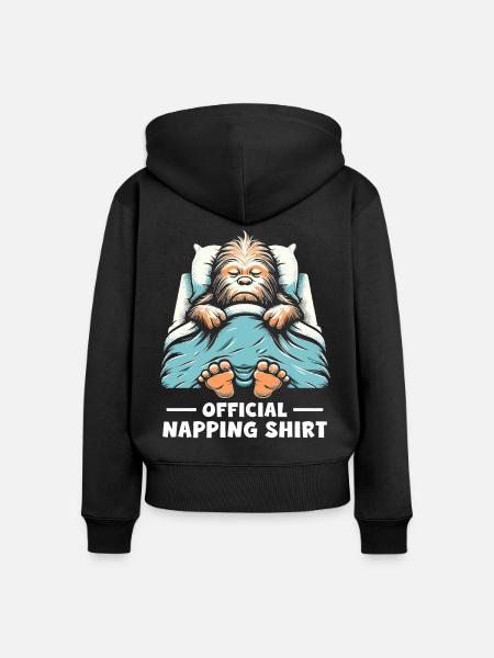 Official Napping Shirt - Frauen Premium Bio Zip Hoodie - Schwarz