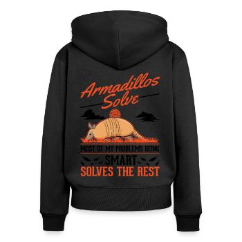 Armadillo Gift Armadillo - Women's Premium Organic Zip Hoodie - black - Back - Julia (174cm)