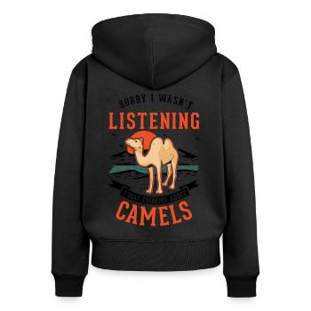 Camel Dromedary Egypt Gift Big Camel - Women's Premium Organic Zip Hoodie - black - Back - Julia (174cm)