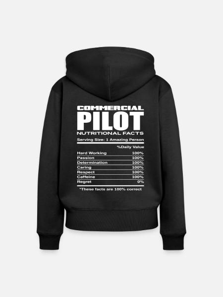 Kommerzieller Pilot Piloten Beruf - Frauen Premium Bio Zip Hoodie - Schwarz