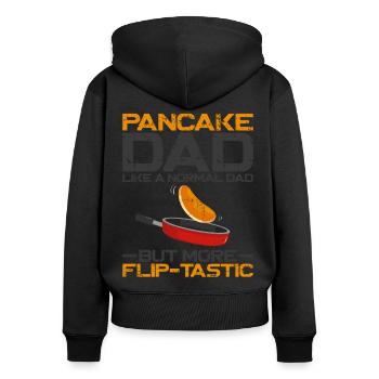 Amateur de crêpes Enfants Papa Crêpe Papa - Sweat à capuche zippé Premium bio Femme - noir - Dos - Julia (174cm)