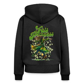Danse irlandaise Danse irlandaise Feis Princess - Sweat à capuche zippé Premium bio Femme - noir - Dos - Julia (174cm)