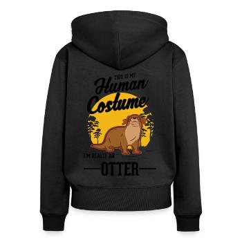 Otter Human CostumeOtter Sea Otter - Women's Premium Organic Zip Hoodie - black - Back - Julia (174cm)