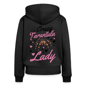 Femme tarentule folle - Sweat à capuche zippé Premium bio Femme - noir - Dos - Julia (174cm)
