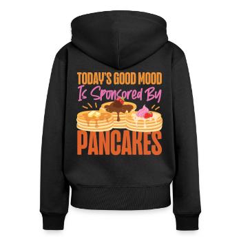 Pancake Lover Kids Today's Good - Frauen Premium Bio Zip Hoodie - Schwarz - Hinten - Julia (174cm)