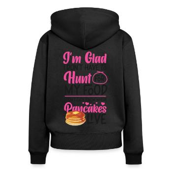 Pancake Lover Kids I'm Glad I - Women's Premium Organic Zip Hoodie - black - Back - Julia (174cm)
