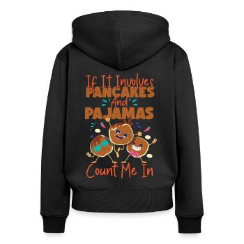 Pancake Lover Kids If It Involves - Women's Premium Organic Zip Hoodie - black - Back - Julia (174cm)