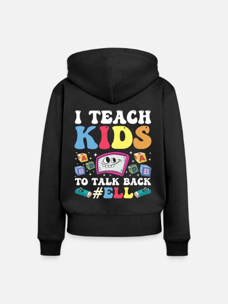 Englischlehrer Englischlerner ELL-Lehrer - Frauen Premium Bio Zip Hoodie - Schwarz