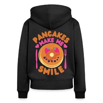 Pancake Lover Kids Pancakes Make - Women's Premium Organic Zip Hoodie - black - Back - Julia (174cm)
