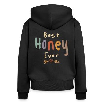 Best Honey Ever Funny Grandma - Women's Premium Organic Zip Hoodie - black - Back - Julia (174cm)