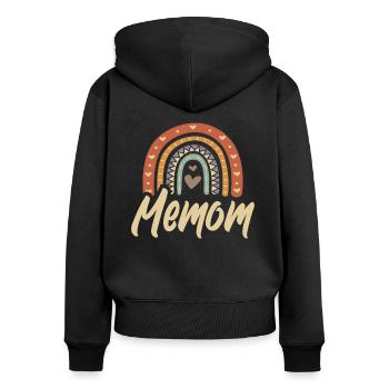 Memom Rainbow Funny Grandma - Women's Premium Organic Zip Hoodie - black - Back - Julia (174cm)