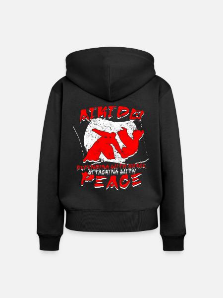 Aikidoka Aikido - Frauen Premium Bio Zip Hoodie - Schwarz