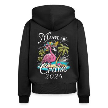 Croisière Maman 2024 - Sweat à capuche zippé Premium bio Femme - noir - Dos - Julia (174cm)