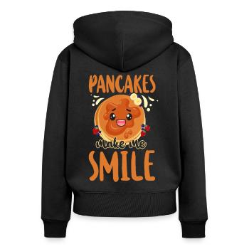 Pancake Lover Kids Pancakes Make - Women's Premium Organic Zip Hoodie - black - Back - Julia (174cm)