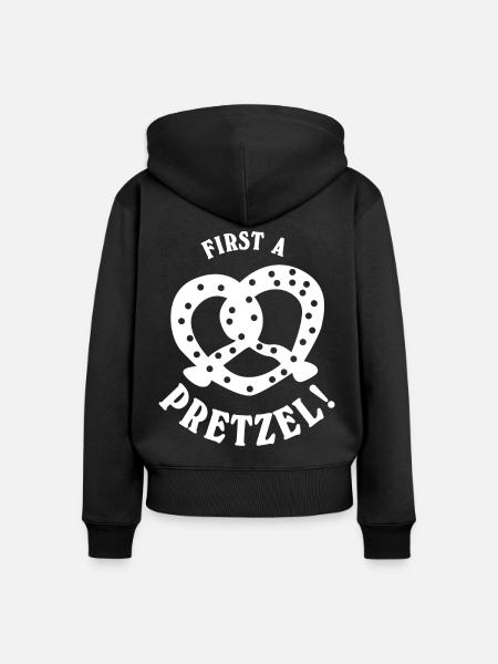 Pretzel Pretzels - Frauen Premium Bio Zip Hoodie - Schwarz