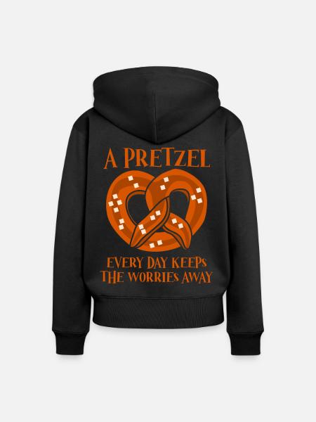 Bavaria Pretzels Pretzel - Frauen Premium Bio Zip Hoodie - Schwarz