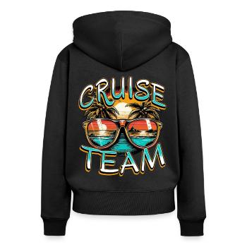 Cruise Team - Frauen Premium Bio Zip Hoodie - Schwarz - Hinten - Julia (174cm)