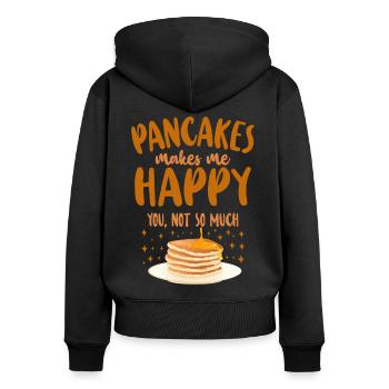 Pancake Lover Kids Pancakes Makes - Women's Premium Organic Zip Hoodie - black - Back - Julia (174cm)