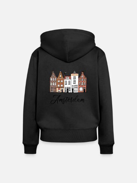 Amsterdam Netherlands Dutch - Frauen Premium Bio Zip Hoodie - Schwarz