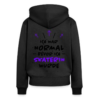 Skaterin Spruch Skating Lustiges Skaterin Geschenk - Frauen Premium Bio Zip Hoodie - Schwarz - Hinten - Julia (174cm)