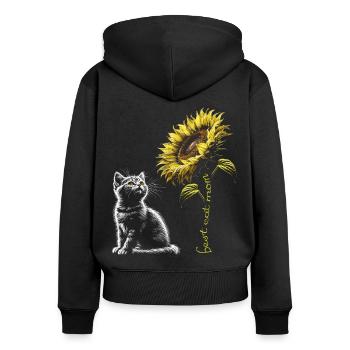 Best Cat Mom - Women's Premium Organic Zip Hoodie - black - Back - Julia (174cm)