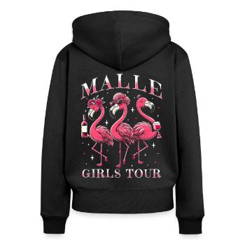 Visite des filles de Malle - Sweat à capuche zippé Premium bio Femme - noir - Dos - Julia (174cm)