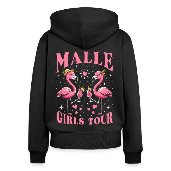 Visite des filles de Malle - Sweat à capuche zippé Premium bio Femme - noir - Dos - Julia (174cm)