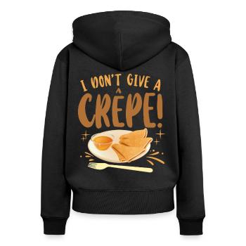 Pancake Lover Kids Pun I Don't - Women's Premium Organic Zip Hoodie - black - Back - Julia (174cm)
