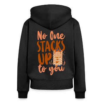 Pancake Lover Kids Valentines Day - Frauen Premium Bio Zip Hoodie - Schwarz - Hinten - Julia (174cm)