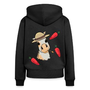 Fohlen Baby Pferd Kind Pony Kleinkind Rübe Pferde - Frauen Premium Bio Zip Hoodie - Schwarz - Hinten - Julia (174cm)