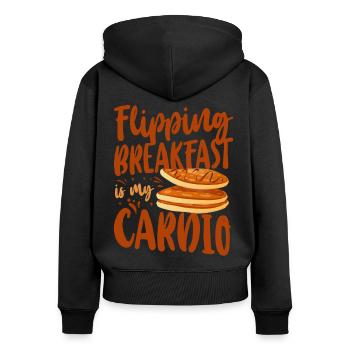 Pancake Lover Kids Flipping - Women's Premium Organic Zip Hoodie - black - Back - Julia (174cm)
