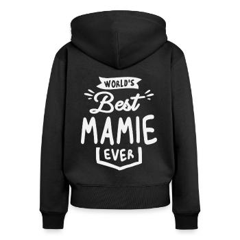 World's Best Mamie Ever Cool Gifts For Mamie - Women's Premium Organic Zip Hoodie - black - Back - Julia (174cm)