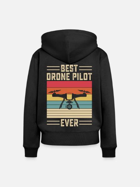 Drohnenpilot - Frauen Premium Bio Zip Hoodie - Schwarz