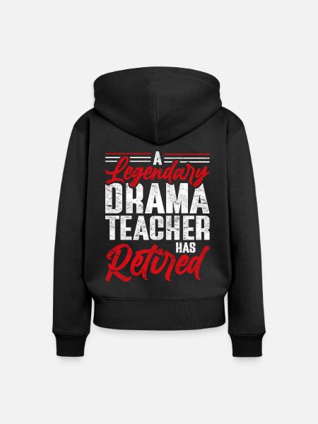Schauspiellehrer Rente Schauspielerei - Frauen Premium Bio Zip Hoodie - Schwarz