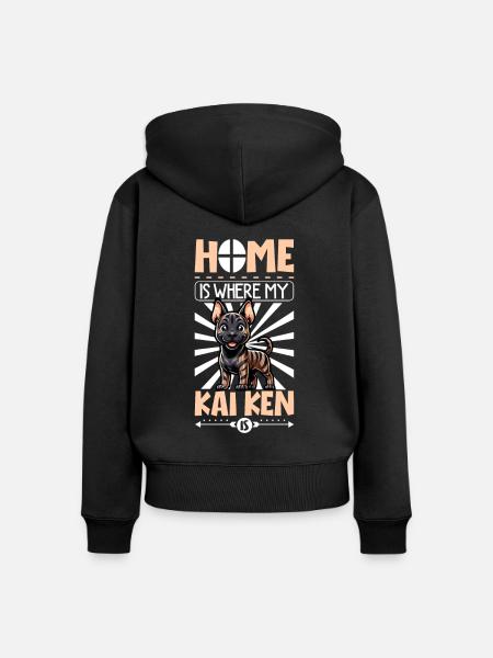 Zuhause - Kai Ken - Frauen Premium Bio Zip Hoodie - Schwarz
