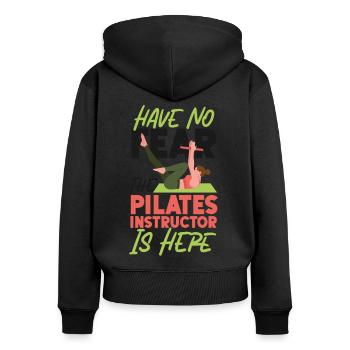 Instructeur de Pilates Enseignant N’ont Pas - Sweat à capuche zippé Premium bio Femme - noir - Dos - Julia (174cm)