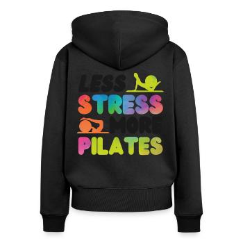 Instructeur de Pilates Enseignant - Sweat à capuche zippé Premium bio Femme - noir - Dos - Julia (174cm)