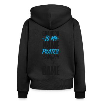 Instructeur de Pilates Enseignant Grand-père - Sweat à capuche zippé Premium bio Femme - noir - Dos - Julia (174cm)