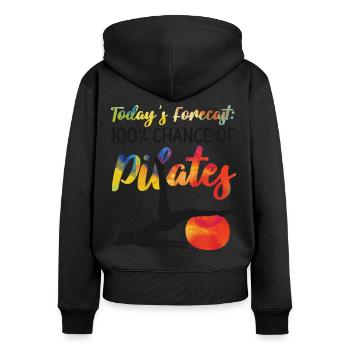 Instructeur de Pilates Enseignant - Sweat à capuche zippé Premium bio Femme - noir - Dos - Julia (174cm)
