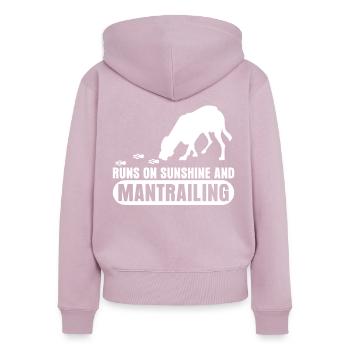 Mantrailing - Frauen Premium Bio Zip Hoodie - Altrosa - Hinten - Julia (174cm)