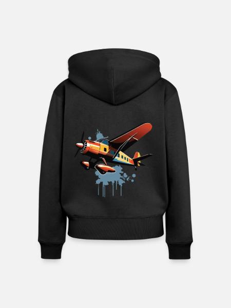 Modellflugzeug Pilot Flugzeug Hobby Design - Frauen Premium Bio Zip Hoodie - Schwarz