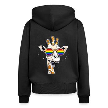LGBTQ Pride Month - Frauen Premium Bio Zip Hoodie - Schwarz - Hinten - Julia (174cm)