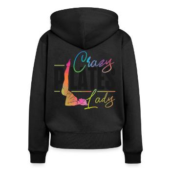 Instructeur de Pilates Enseignant - Sweat à capuche zippé Premium bio Femme - noir - Dos - Julia (174cm)