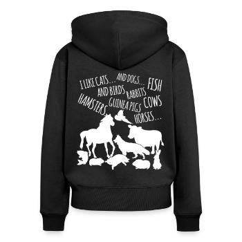 Veterinary Assistant Veterinarian - Frauen Premium Bio Zip Hoodie - Schwarz - Hinten - Julia (174cm)