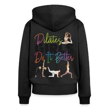 Pilates Instructor Teacher Pilates - Frauen Premium Bio Zip Hoodie - Schwarz - Hinten - Julia (174cm)