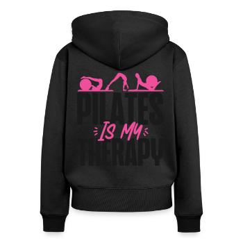 Pilates Instructor Teacher Pilates - Frauen Premium Bio Zip Hoodie - Schwarz - Hinten - Julia (174cm)