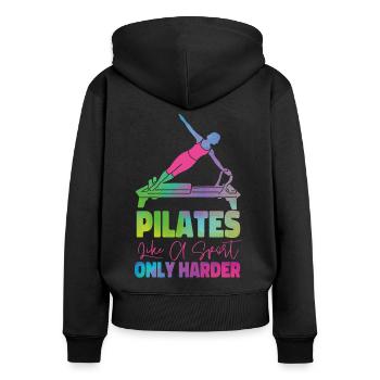 Pilates Instructor Teacher - Frauen Premium Bio Zip Hoodie - Schwarz - Hinten - Julia (174cm)